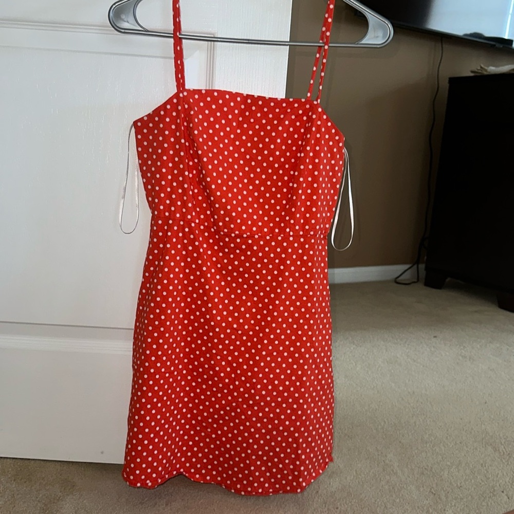 Women’s Red and White Polka Dot Mini dress